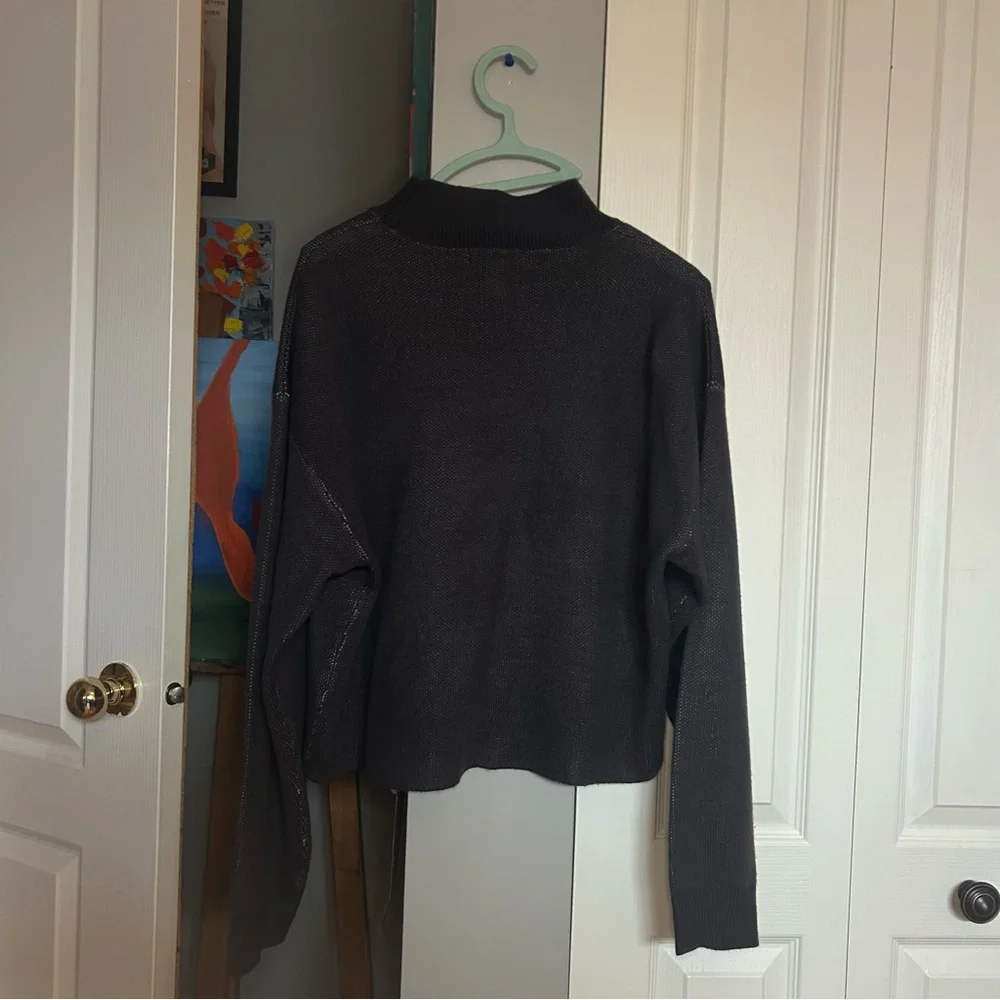 Urban Heritage Charcoal Sweater with Cream Bow - Picture 6 of 6